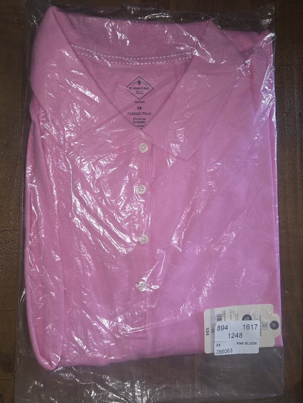 St. John's Bay Women’s Pink Polo Shirt 3x